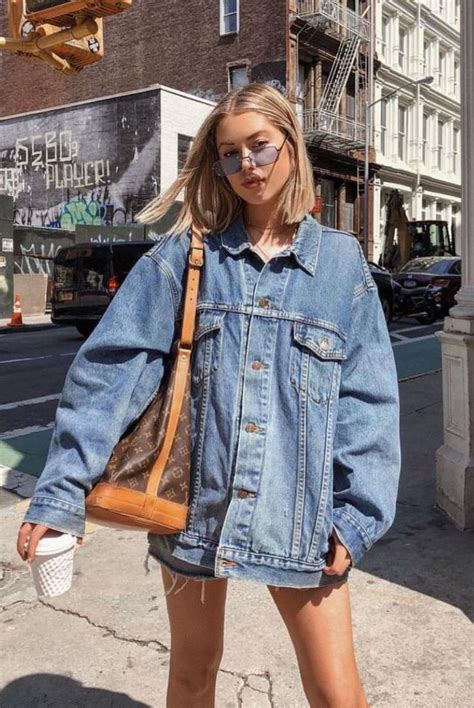 oversized denim jacket style.